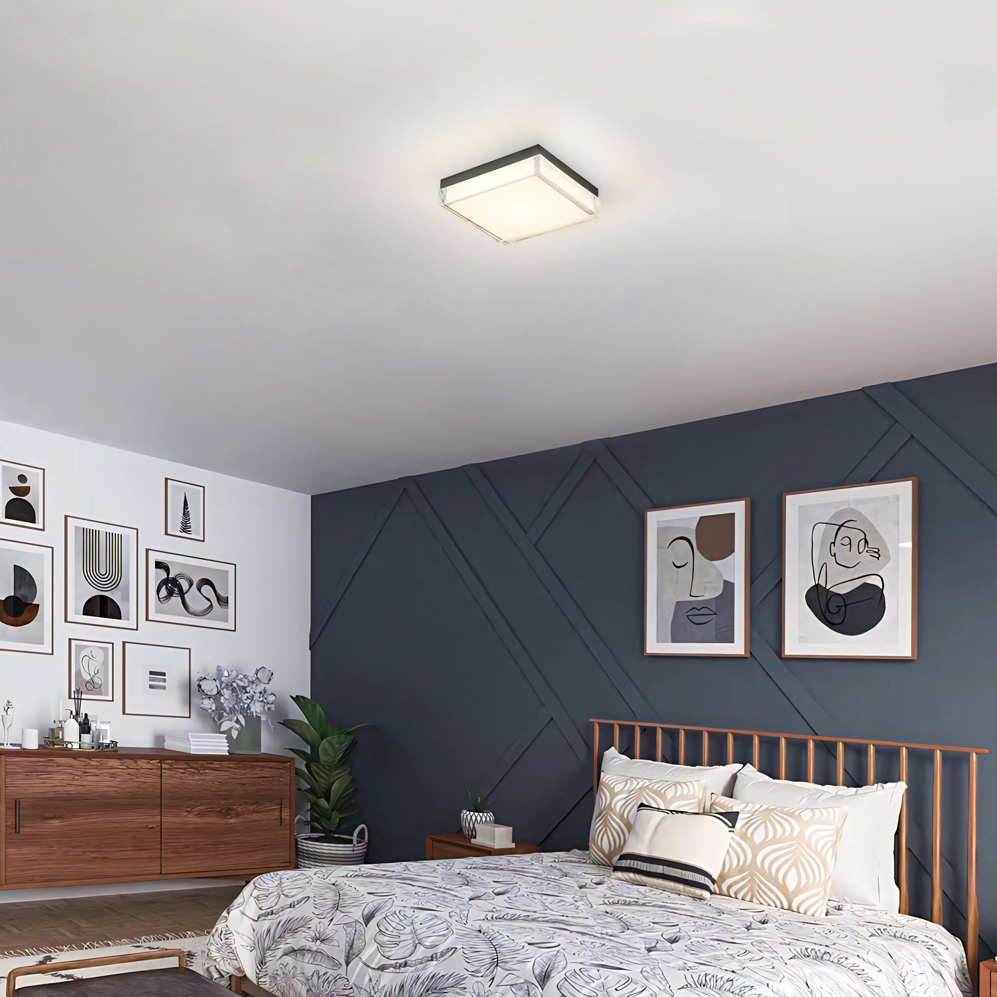 Box LED 11 inch Sand Black Outdoor Flush Mount